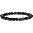 thumbnail image 1 of Natural A Grade Black Tourmaline Gemstone 6mm Round Beads Stretch Bracelet 7" Unisex, 1 of 5