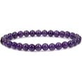 thumbnail image 1 of Natural AA Grade Amethyst Gemstone 6mm Round Beads Stretch Bracelet 7" Unisex, 1 of 6