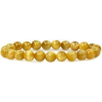 Natural AAA Gold Tiger Eye Gemstone 8mm Round Beads Stretch Bracelet 7" Unisex