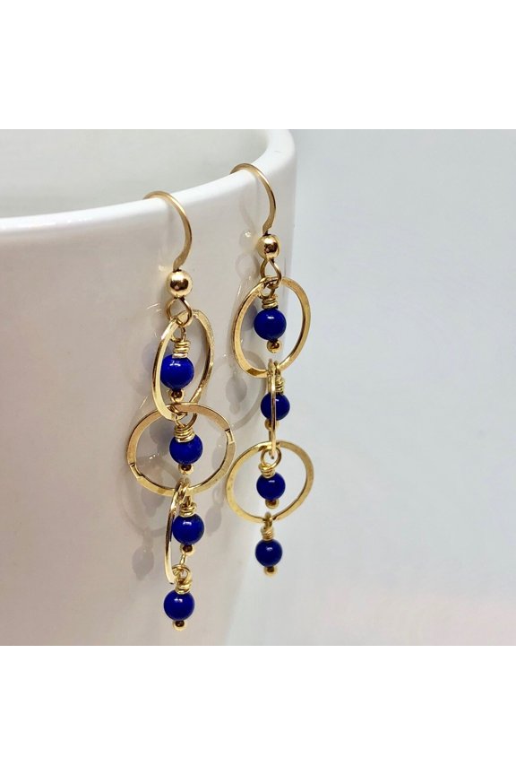 Natural AAA Lapis with 14Kgf Earrings 310268