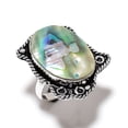 thumbnail image 1 of Natural Abalone Shell Gemstone 925 Sterling Silver Gift Ring Size 8.5, 1 of 2