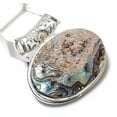 thumbnail image 1 of Natural Abalone Shell Gemstone Handmade 925 Sterling Silver Pendant 1.42", 1 of 2