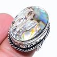 thumbnail image 1 of Natural Abalone Shell Gemstone Handmade 925 Sterling Silver Ring Size 10, 1 of 2
