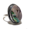 thumbnail image 1 of Natural Abalone Shell Gemstone Handmade 925 Sterling Silver Ring Size 9, 1 of 2