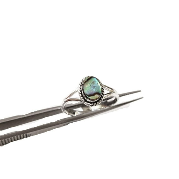 Natural Abalone Shell Ring, Abalone Shell Gemstone Ring, Shell Birthstone, Adjustable Tiny Ring, Toe Ring, 925 Sterling Silver, Womens Ring, Christmas, Twisted Boho Ring, Handmade Statement Jewelry