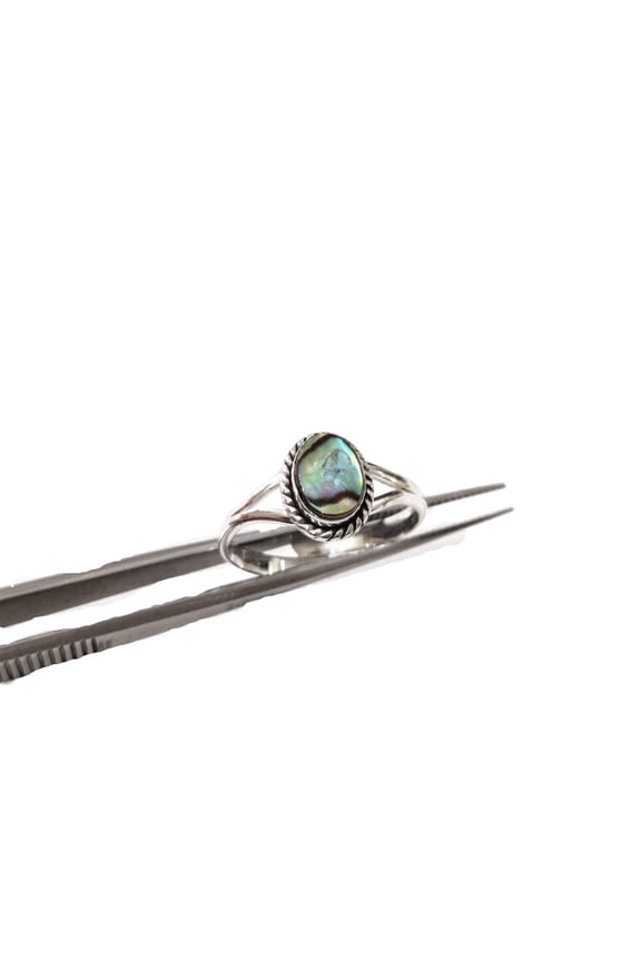 Natural Abalone Shell Ring, Abalone Shell Gemstone Ring, Shell Birthstone, Adjustable Tiny Ring, Toe Ring, 925 Sterling Silver, Womens Ring, Christmas, Twisted Boho Ring, Handmade Statement Jewelry