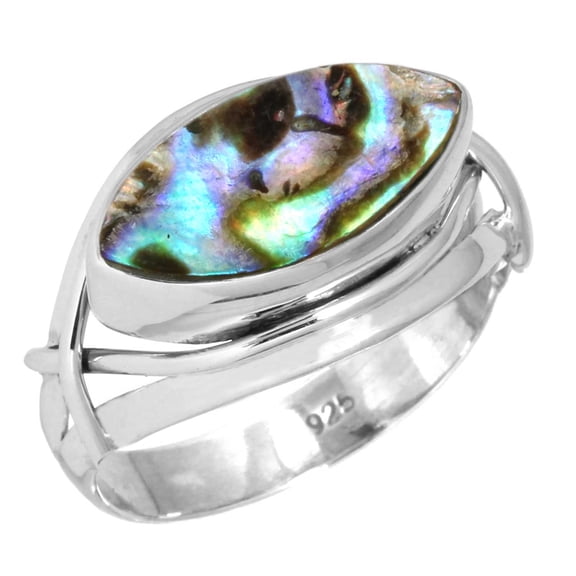Natural Abalone Shell Women Jewelry 925 Sterling Silver Ring