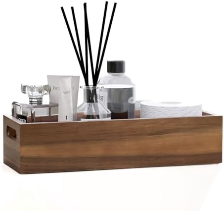 Natural Acacia Wood Bathroom Tray with Handles for Organizing ...