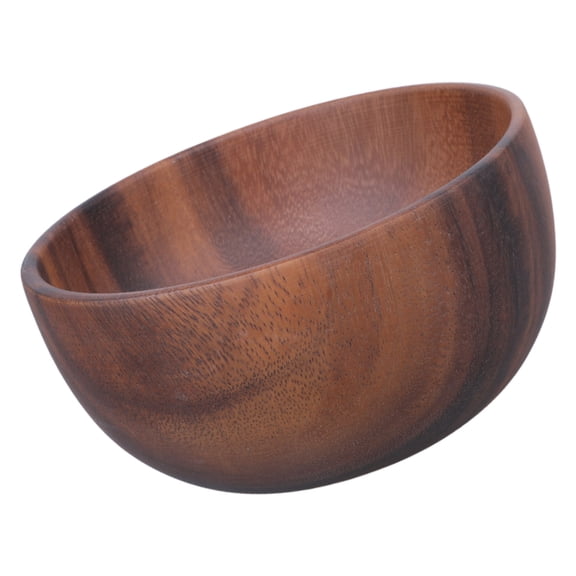 Natural Acacia Wooden Bowl Wood Grain Basin Fruit Plate Rice Ramen Salad Container Kitchen Tableware