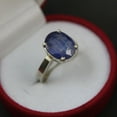 thumbnail image 1 of Natural African Heated Blue Sapphire Neelam Stone Ring for Men & Women with 925 Sterling Silver Birthstone Gift Ring Promsie Ring, 1 of 3