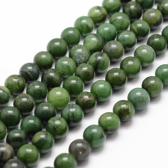 Natural African Jade Beads Strands Round Grade A Green 6mm Hole: 1mm about 61pcs/strand 15.3 inch for DIY