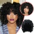 thumbnail image 1 of Natural African Short Curly Wig for Women - High Temperature Silk Headgear for Effortless Style, 1 of 7