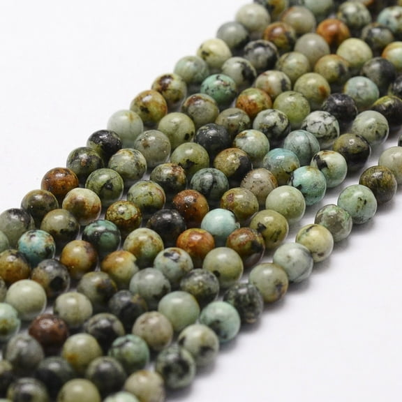 Natural African Turquoise(Jasper) Beads Strands Round 8mm Hole: 1mm about 48pcs/strand 15 inch