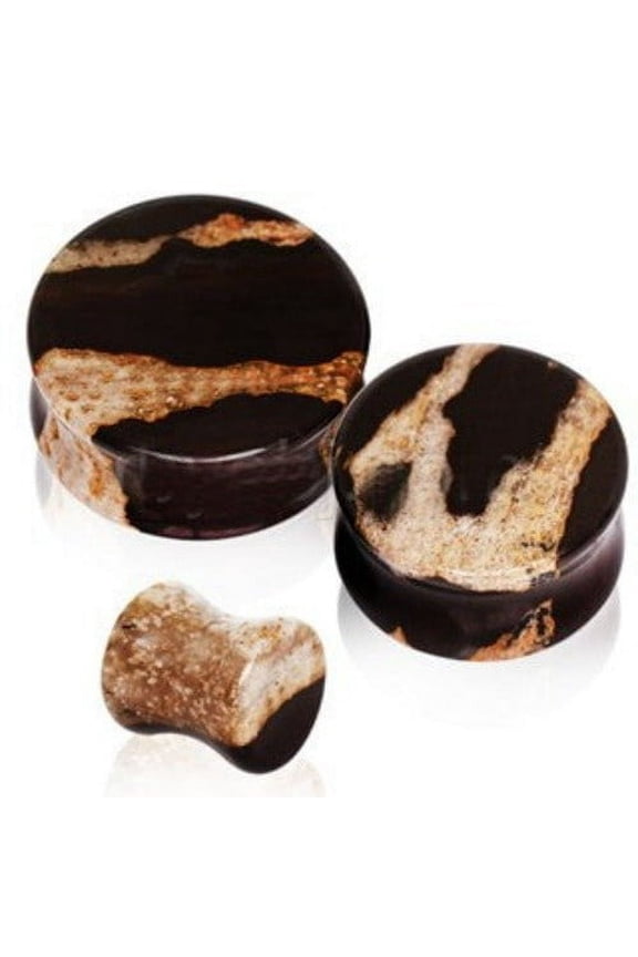 Natural African Zebra Stone Saddle Plug