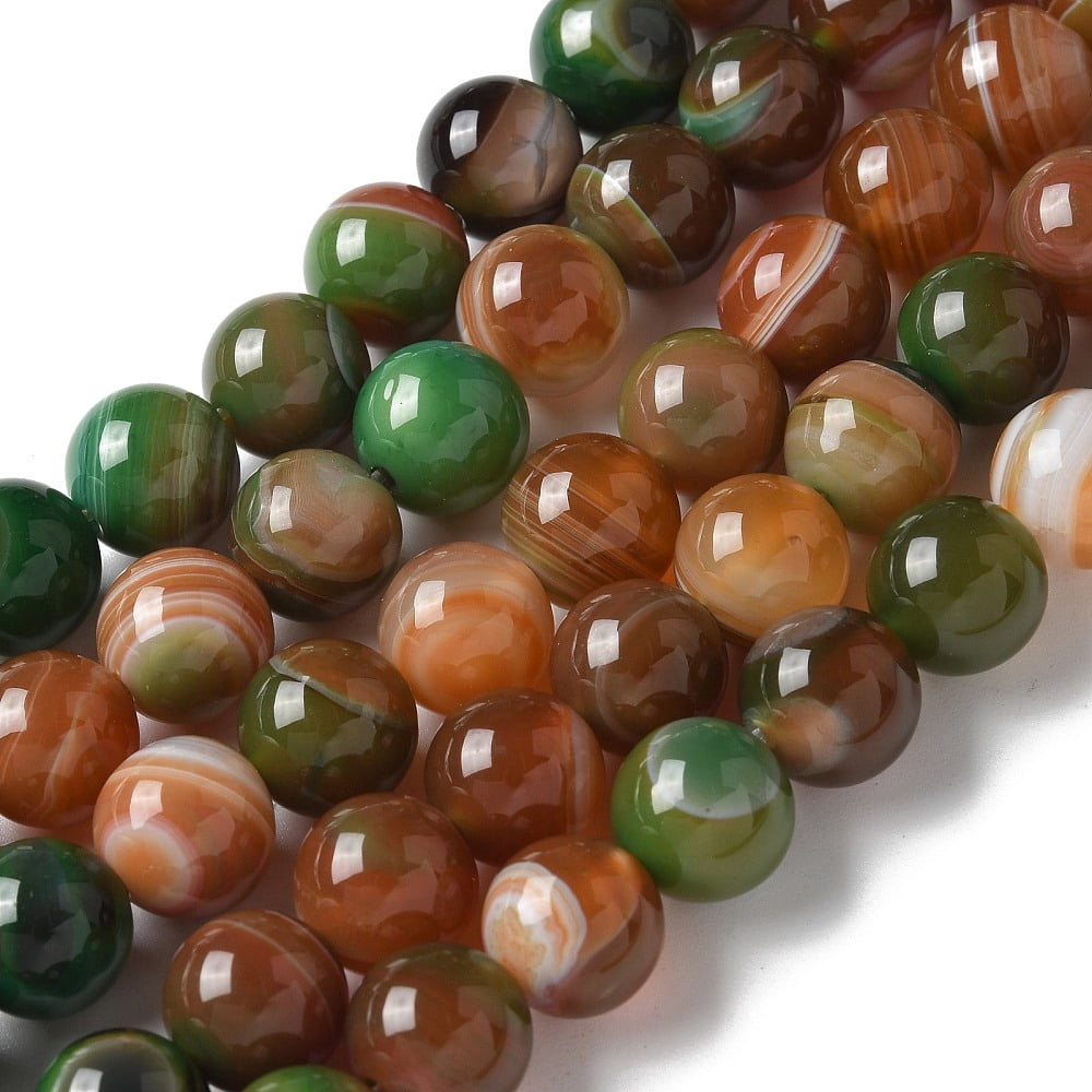 Natural Agate Beads Strands Dyed & Heated Round Green 10~10.5mm Hole: 0.7mm about 38pcs/strand 14.76''(37.5cm)