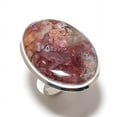 thumbnail image 1 of Natural Agate Gemstone Handmade 925 Sterling Silver Jewelry Ring Size 7, 1 of 2