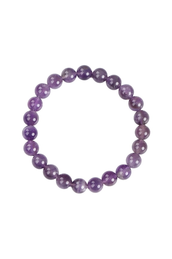 Natural Agate Gemstone Stretch Beads Bracelet Fashionable and Trendy. Many Colors To Choose From. (Amethyst)