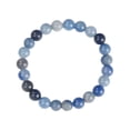 thumbnail image 1 of Natural Agate Gemstone Stretch Beads Bracelet Fashionable  and Trendy. Many Colors To Choose From. (Blue Aventurine), 1 of 3
