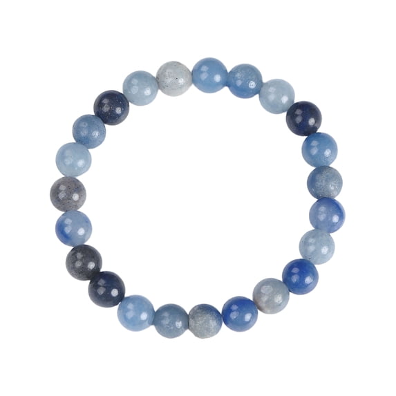Natural Agate Gemstone Stretch Beads Bracelet Fashionable and Trendy. Many Colors To Choose From. (Blue Aventurine)