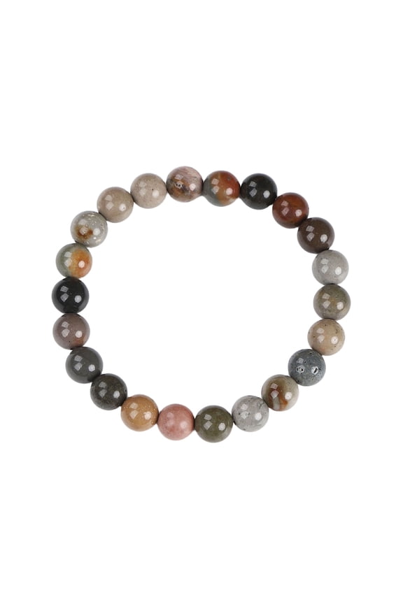 Natural Agate Gemstone Stretch Beads Bracelet Fashionable and Trendy. Many Colors To Choose From. (African Blood Stone)