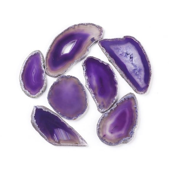 Natural Agate Pendants Agate Slices Dyed Heatsd Indigo 48-105x39-68x4-7mm Hole: 1.8-2mm 25pcs/1000g