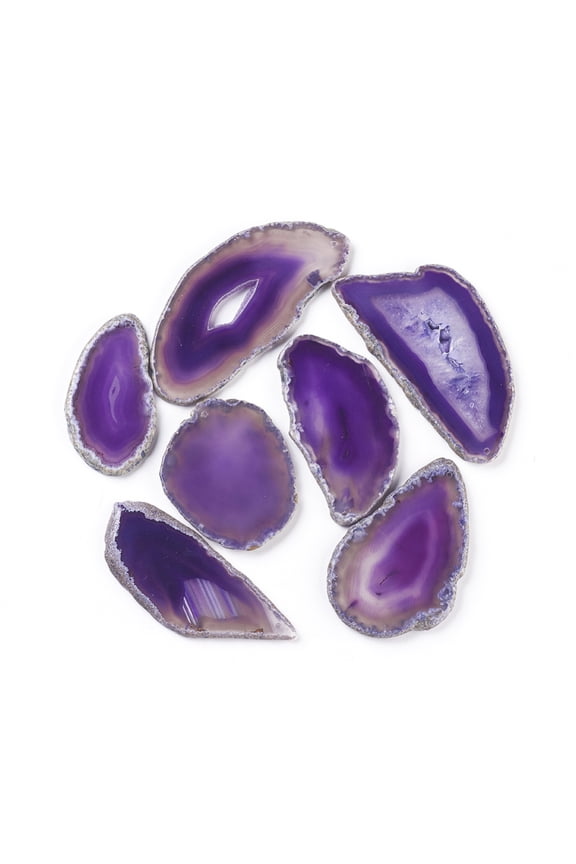 Natural Agate Pendants Agate Slices Dyed & Heatsd Indigo 48~105x39~68x4~7mm Hole: 1.8~2mm about 25pcs/1000g