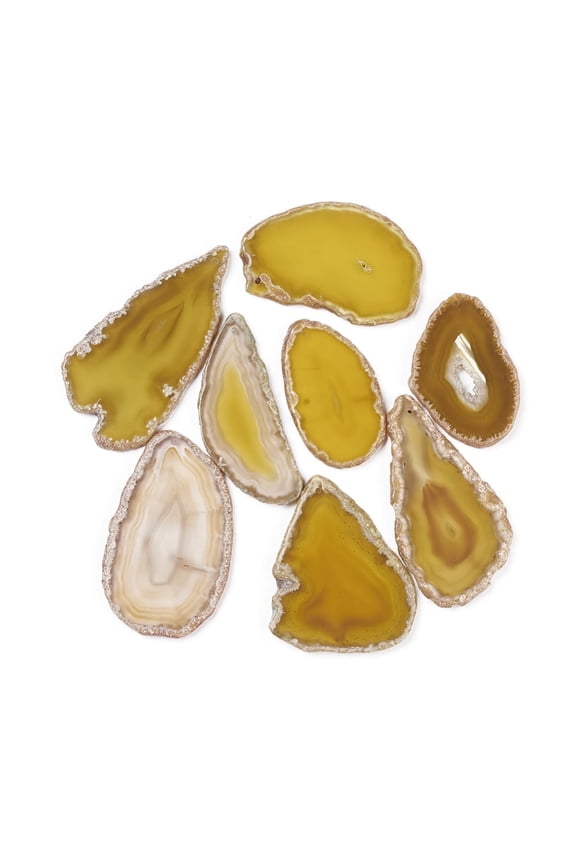 Natural Agate Pendants Agate Slices Dyed & Heatsd Nuggets Gold 48~105x39~68x4~7mm Hole: 1.8~2mm about 25pcs/1000g