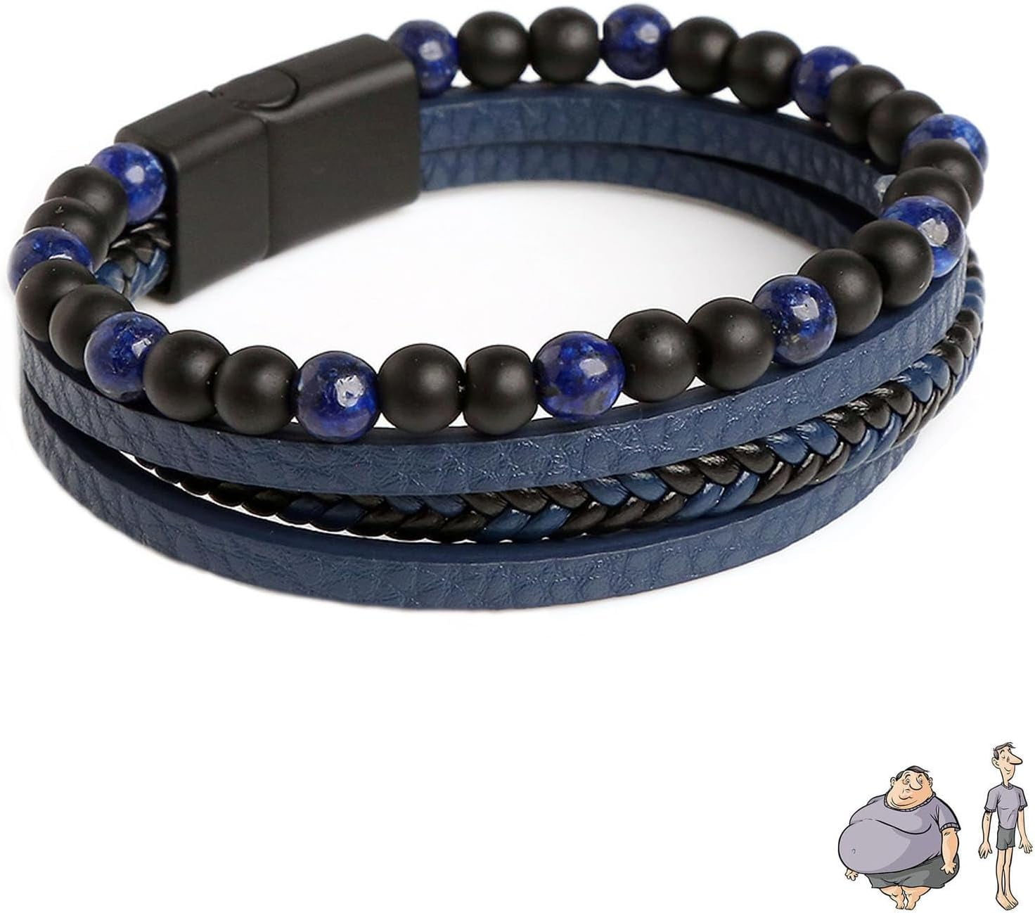 Natural Agate Stone Leather Beaded Bracelet, Humanic+ Maxhematie Beaded