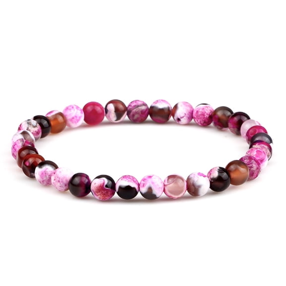 Natural Agates Stone Bracelet Men Healing Energy 6mm Beads Yoga Elastic Bracelets Jewelry for Women Best Friends Gifts Pulsera