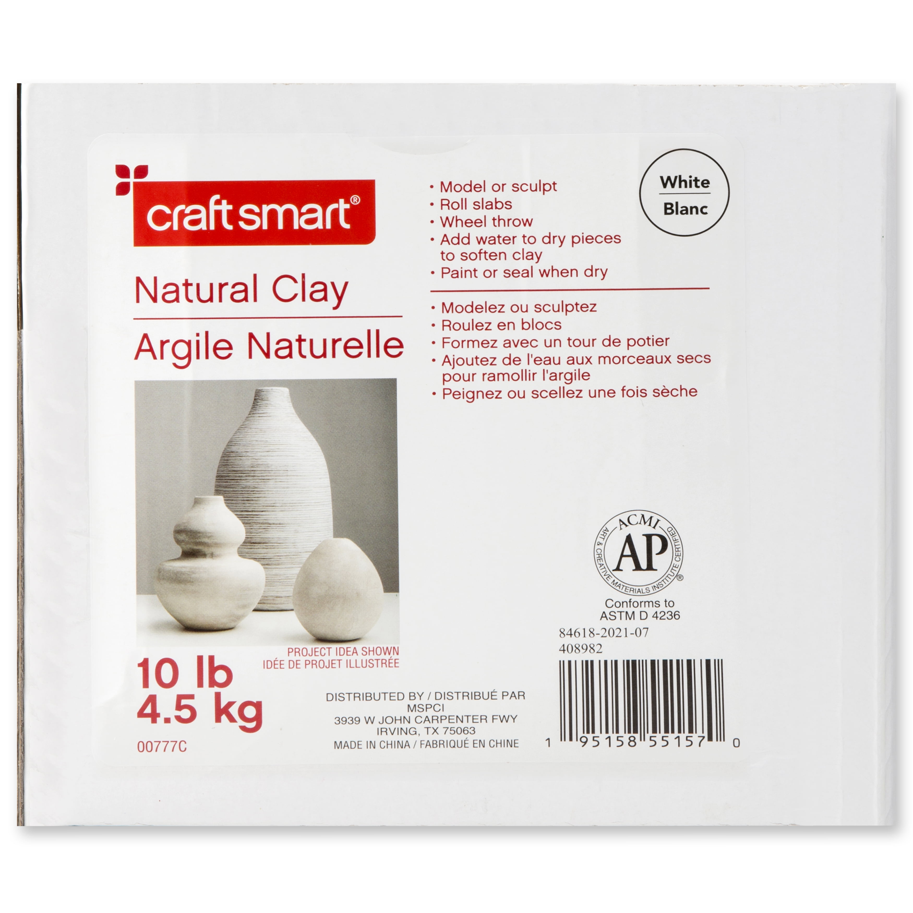 10lb White Natural Air-Dry Sculpting Clay
