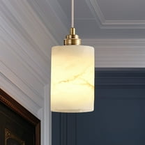 Natural Alabaster Modern Pendant Light Gold Brass Kitchen Island Bedroom Living Room