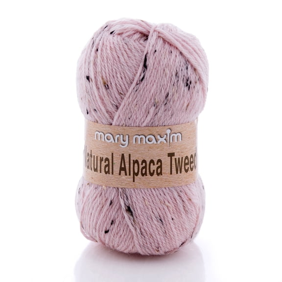 Mary Maxim Alpaca Yarn Medium Worsted Weight Pink Tweed Yarn 262 Yards, Rose Quarts