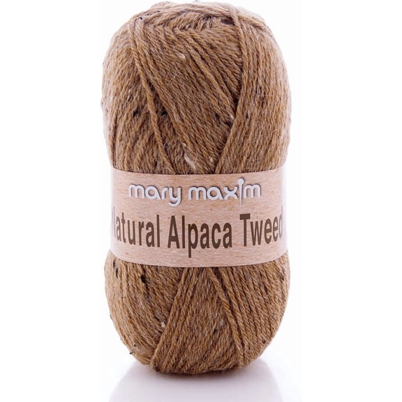 Mary Maxim Alpaca Yarn Medium Worsted Weight Taupe Tweed Yarn 262 Yards, Sand Dune
