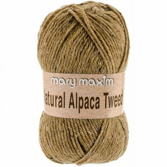 Mary Maxim Alpaca Yarn Medium Worsted Weight Taupe Tweed Yarn 262 Yards, Sand Dune