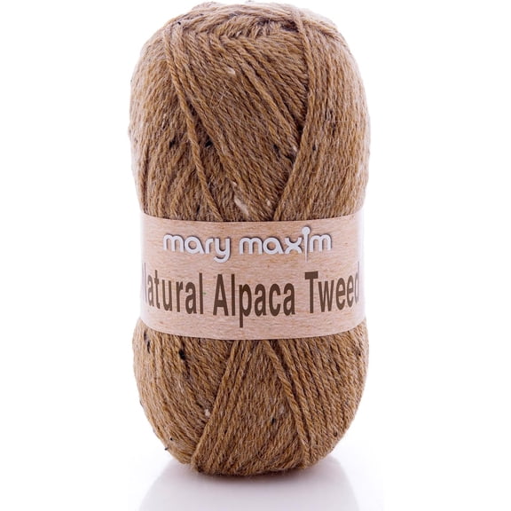 Mary Maxim Alpaca Yarn Medium Worsted Weight Taupe Tweed Yarn 262 Yards, Sand Dune