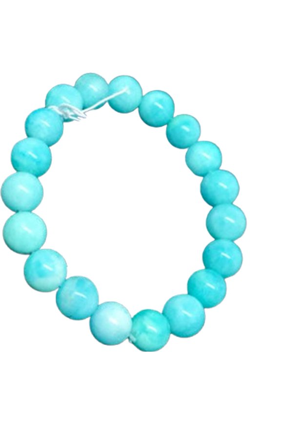 Natural Amazonite 10mm Round Shape Smooth Cut Beads Stretchable Bracelet For Men & Women. Unisex Bracelet