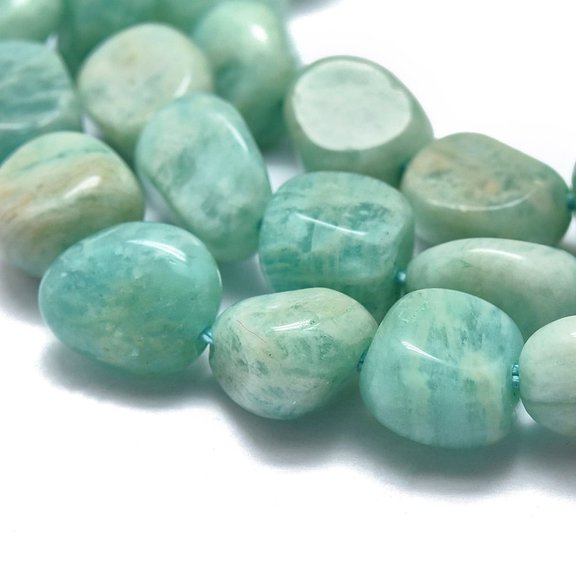 Natural Amazonite Beads Strands Tumbled Stone Nuggets 8x6x5mm Hole: 0.8mm 37pcs/strand 15''