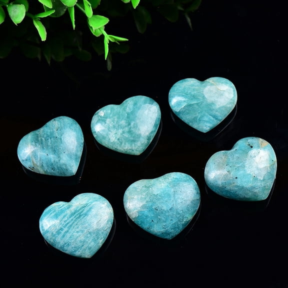 Natural Amazonite Healing Stones Heart Love Stones Pocket Palm Stones for Reiki Balancing Heart 30~40mm