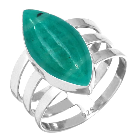 Natural Amazonite Ring 925 Sterling Silver Handmade Jewelry
