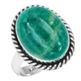 thumbnail image 1 of Natural Amazonite Ring 925 Sterling Silver Handmade Jewelry, 1 of 6