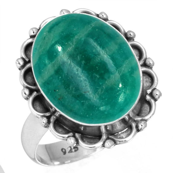 Natural Amazonite Ring 925 Sterling Silver Handmade Jewelry