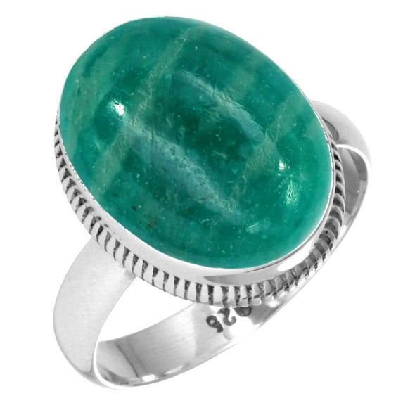 Natural Amazonite Ring 925 Sterling Silver Handmade Jewelry