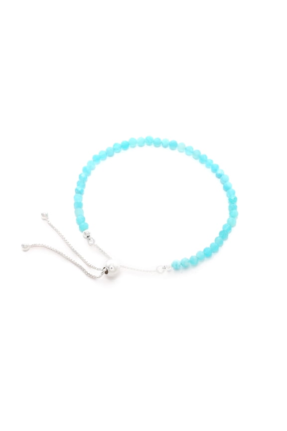 Natural Amazonite Round Shape Bracelets in Sterling Silver for Women, September Birthstone Jewelry for Her Birthday, Wedding Anniversary, Christmas, Mothers Day