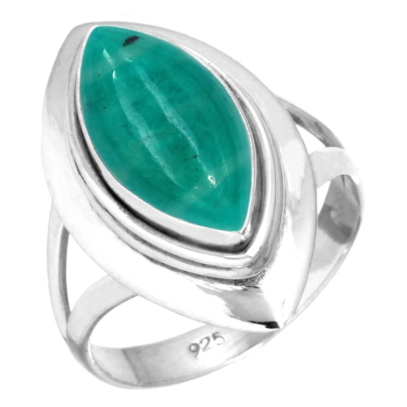Natural Amazonite Women Jewelry 925 Sterling Silver Ring