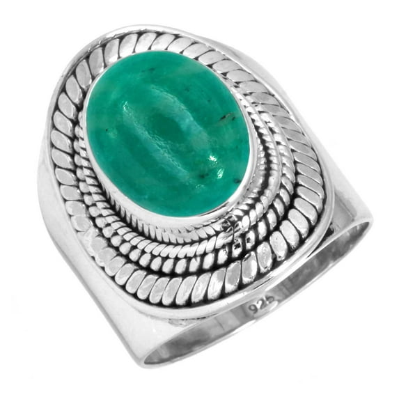 Natural Amazonite Women Jewelry 925 Sterling Silver Ring
