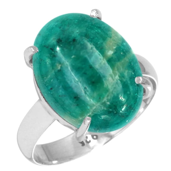Natural Amazonite Women Jewelry 925 Sterling Silver Ring