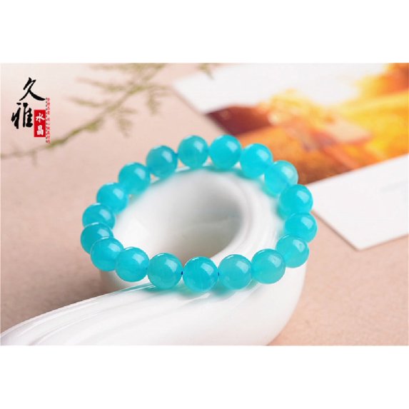Natural Amazonite round Beads Stretch Bracelet
