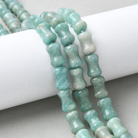 Natural Amazoniten Beads Strands Bamboo Stick 12.5x8.5mm Hole: 1.4mm about 30pcs/strand 14.96''(38cm)