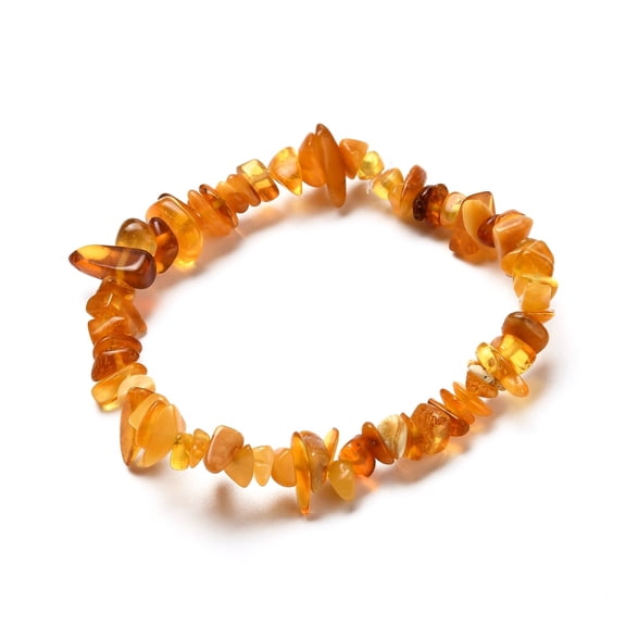 Natural Amber Chip Beads Stretch Bracelet for Kid Inner Diameter: 1-3/4 inch(4.5cm)