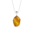thumbnail image 1 of Natural Amber Rough Shape Pendant Necklace in Sterling Silver for Women with 18" Adj. Chain, October Birthstone Jewelry for Her Birthday, Wedding Anniversary, Christmas, Mothers Day, 1 of 3
